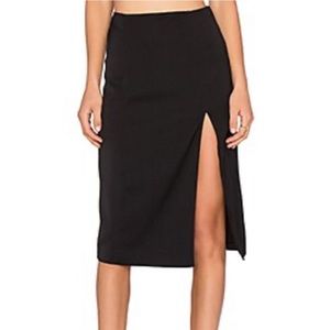 NBD Cross Your Mind Midi Skirt in Black